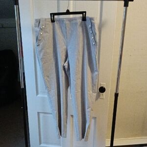 Zac & Rachel Light Gray Chinos with Button Accents